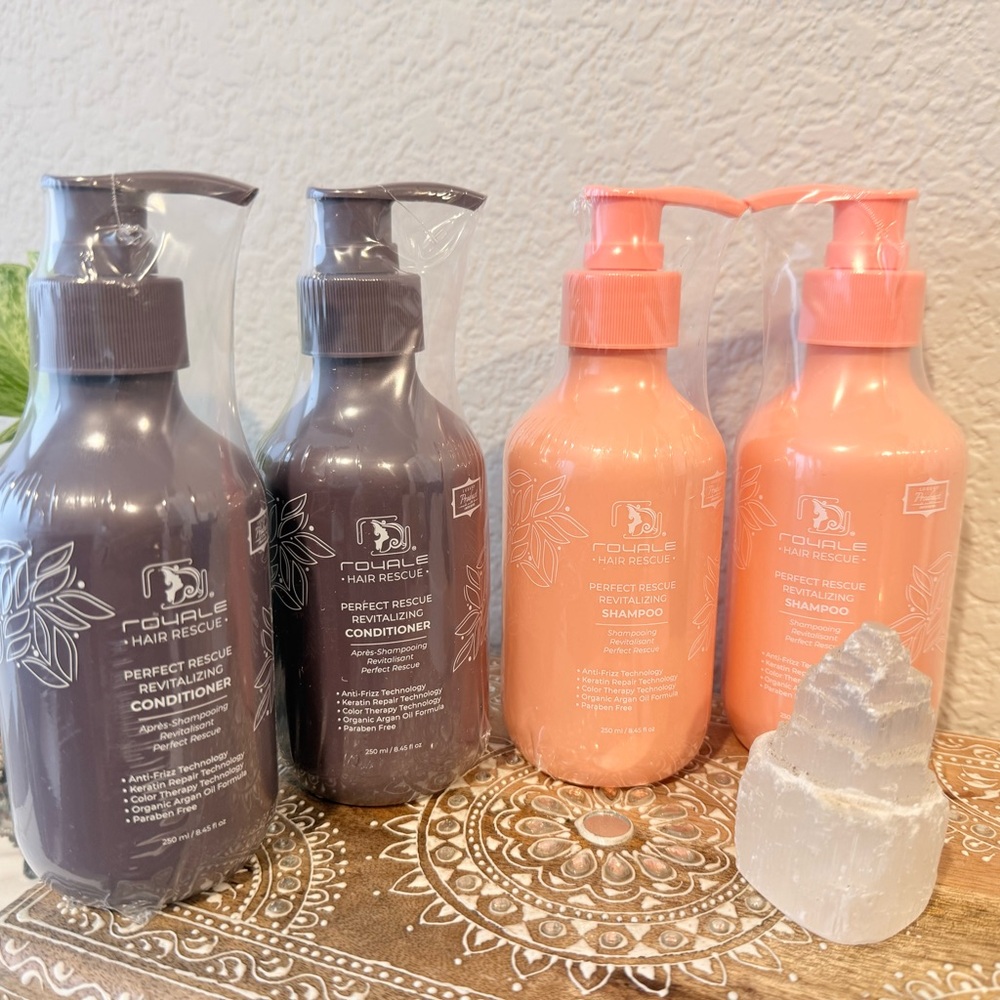 Rouge Helium Hair Rescue Shampoo and Conditioner Set - Peach and Purple